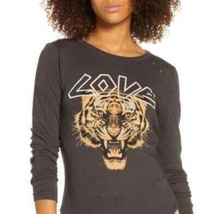 Chaser | NWT “LOVE” Tiger Graphic Valentines Crewneck Short Sleeve Soft Tee